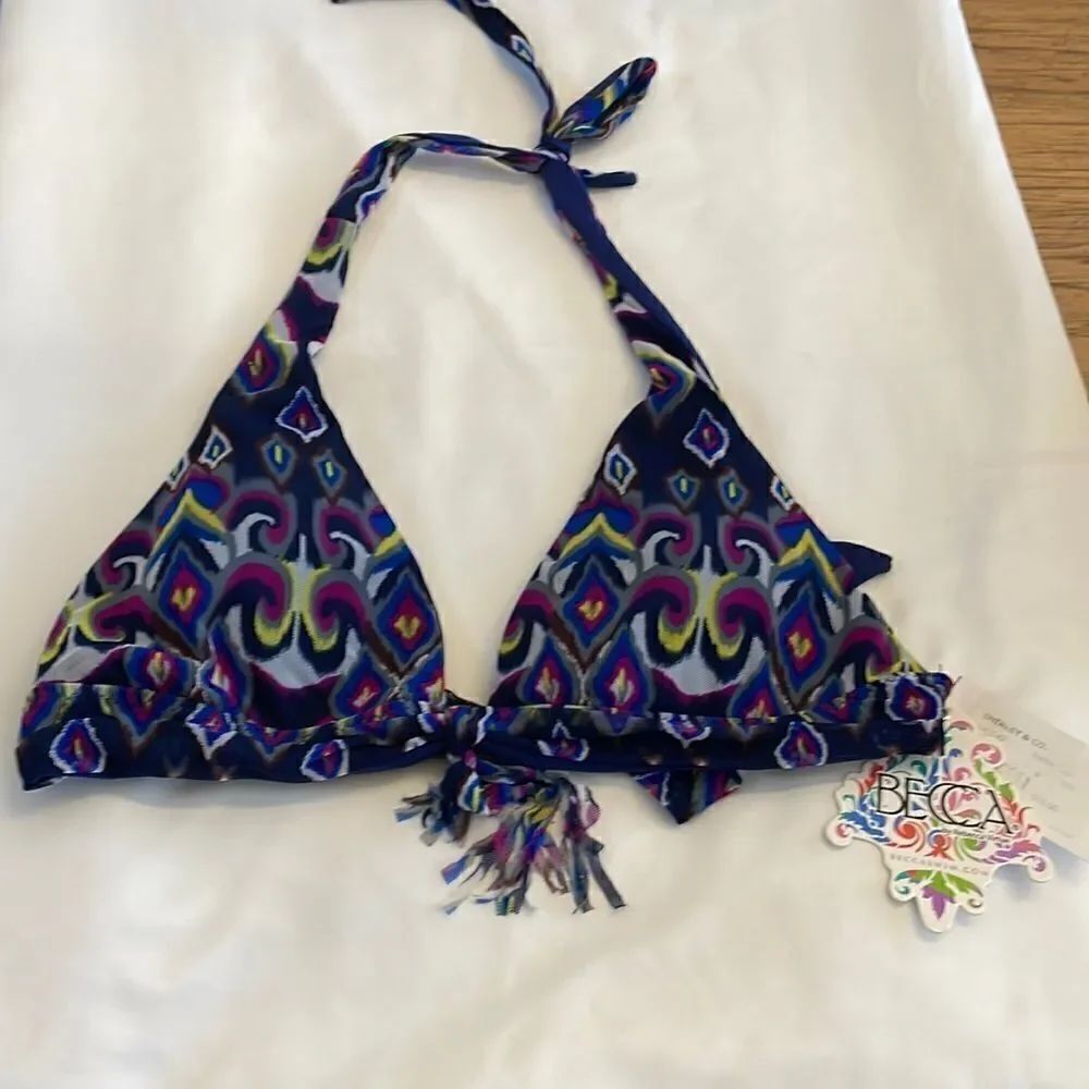 BECCA SWIM BIKINI HALTER TOP. NEW WITH TAGS.